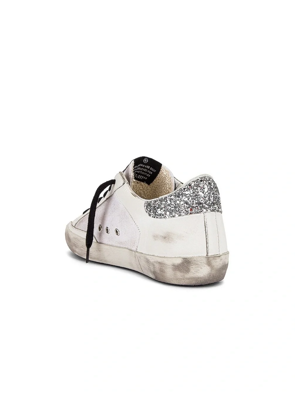 Golden Goose White Sneakers with Hot Pink Star and Black Laces